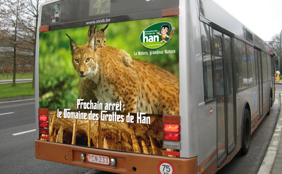 Grottes de Han, campagne affichage bus